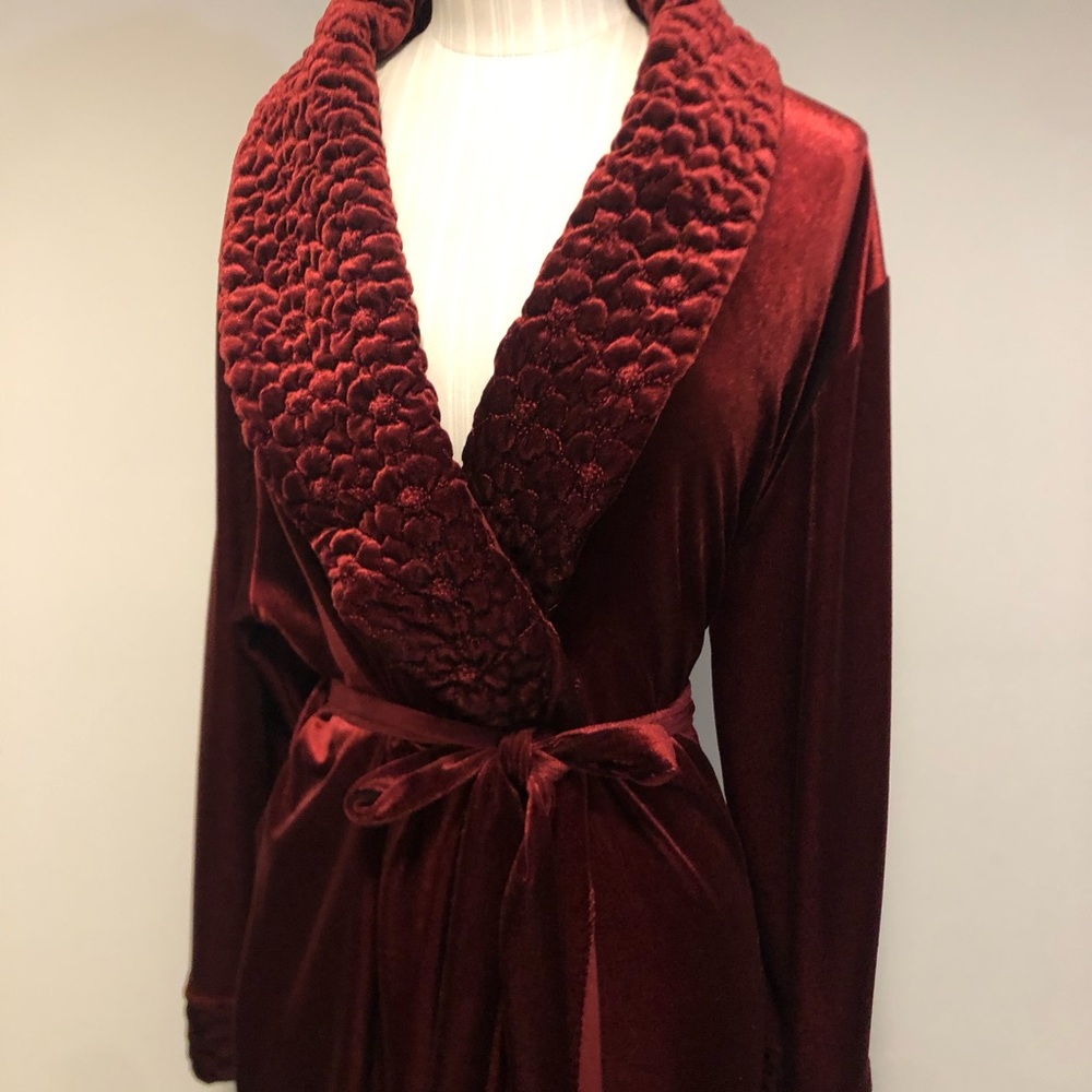 Elegant Velvet Maroon Robe - Picture 7 of 9